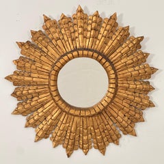French Gilt Sunburst or Starburst Mirror (Diameter 31)