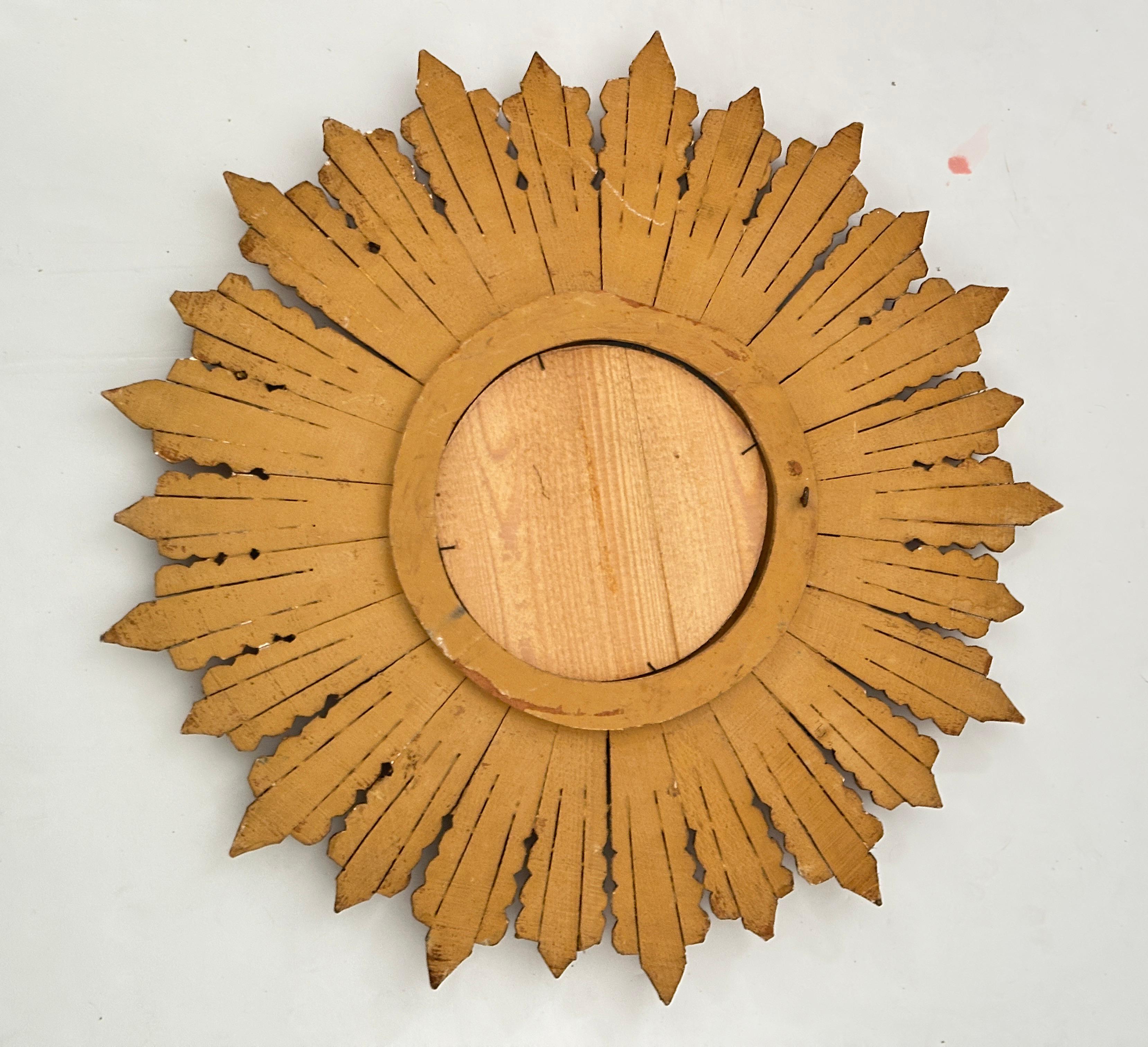 Französisch vergoldet Sunburst oder Starburst Spiegel (Durchmesser 31) im Angebot 2