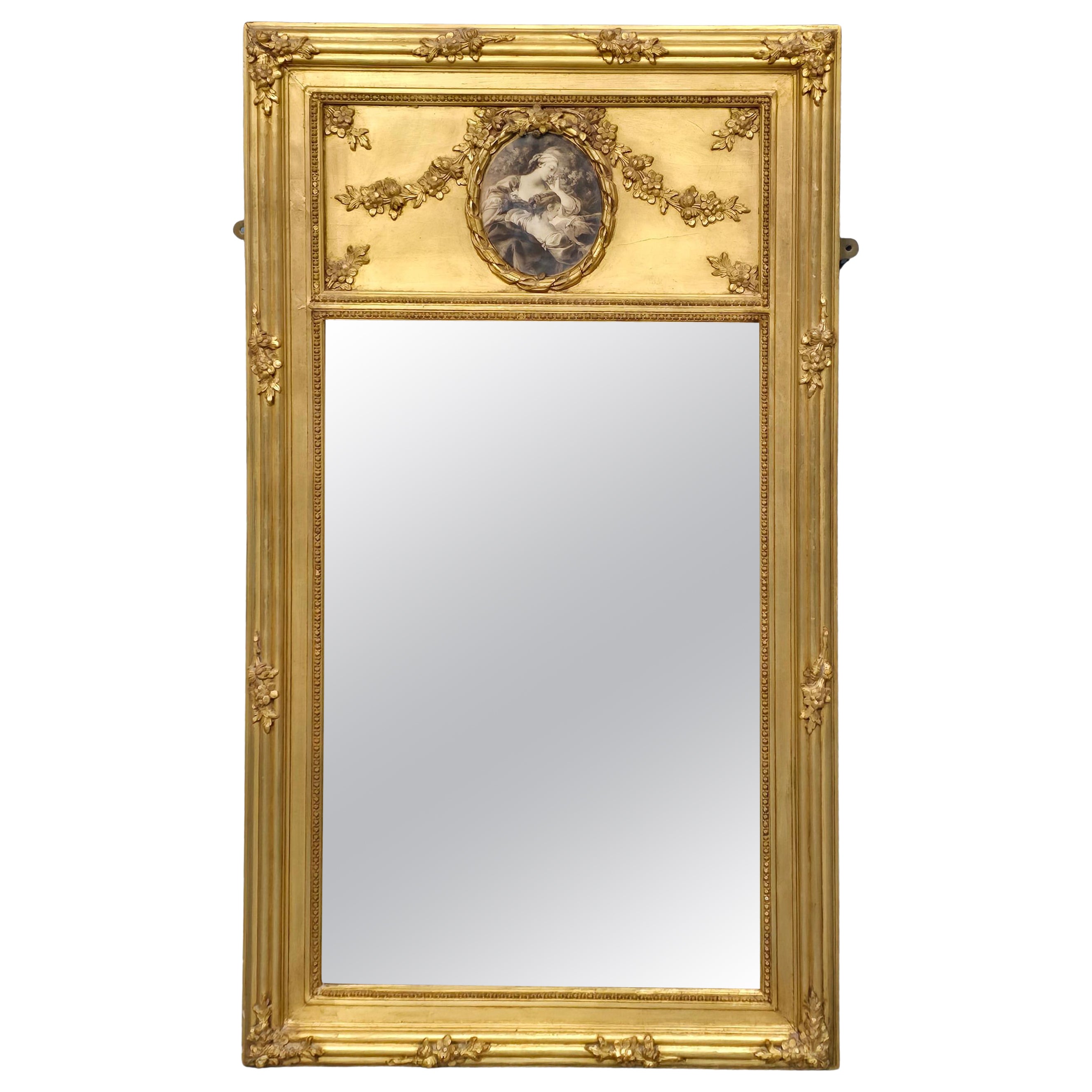 French Gilt Trumeau Mirror