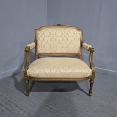 Sofá de dos plazas dorado francés