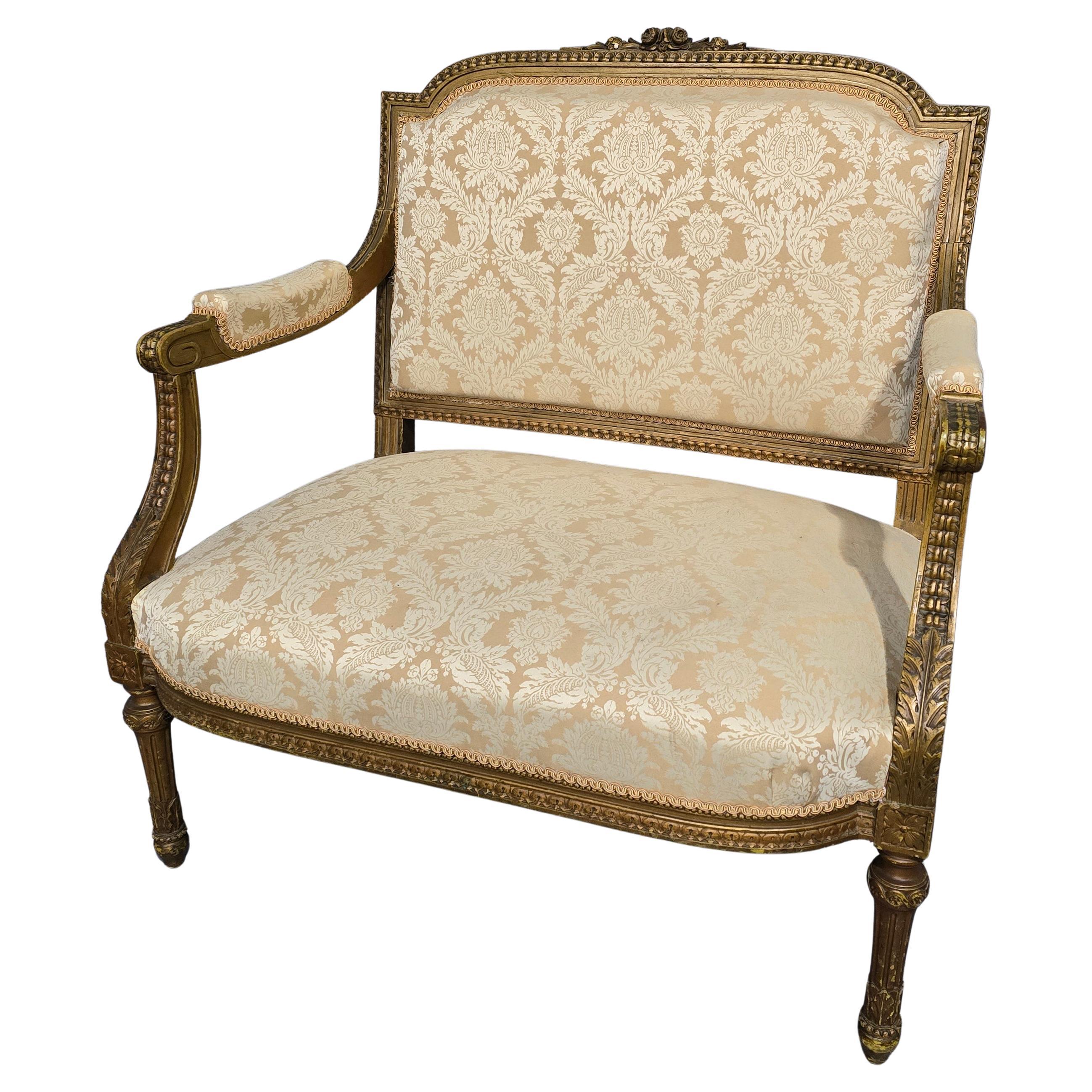 French Gilt Two Seat Sofa