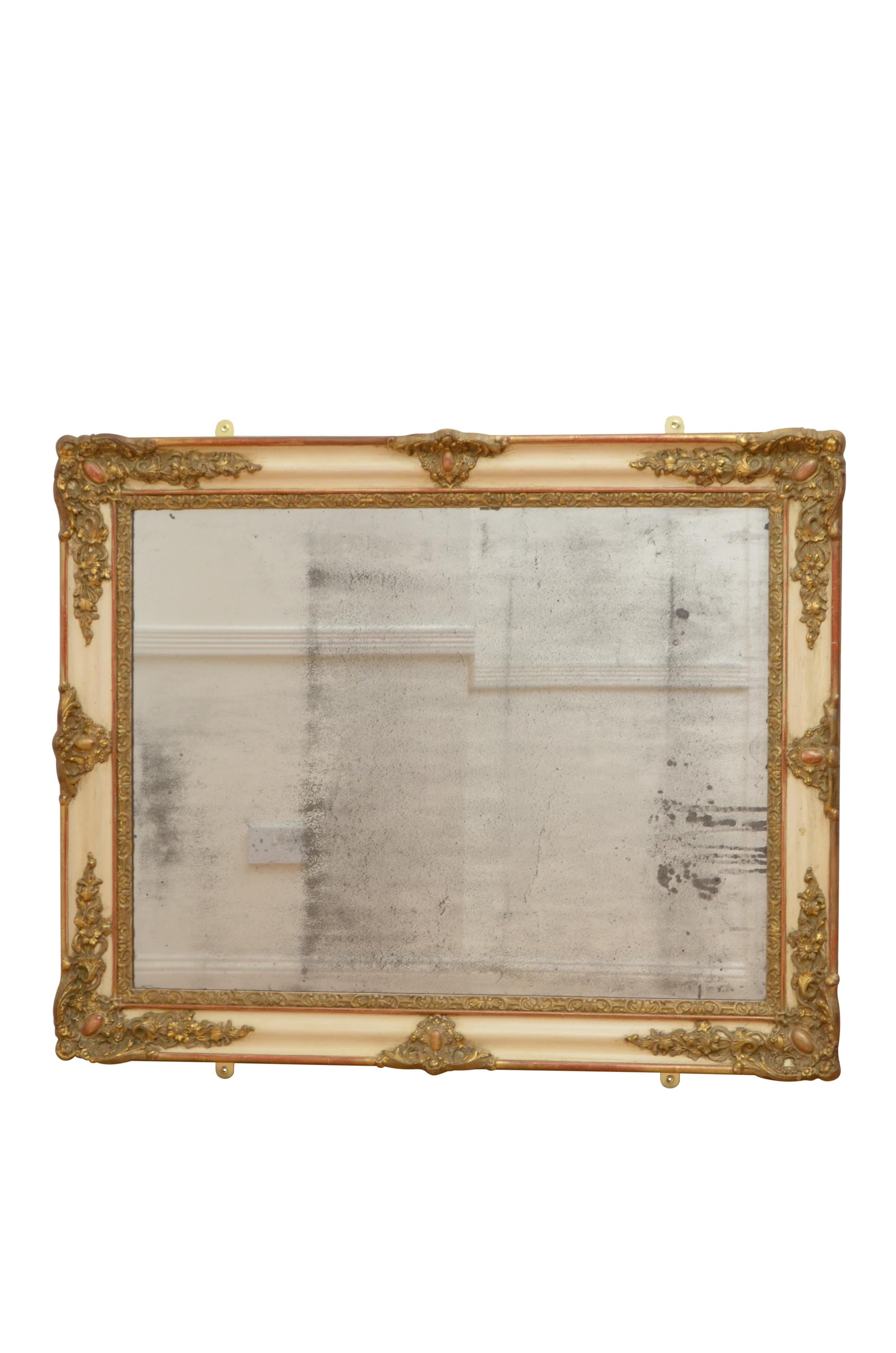 Rococo French Gilt Wall Mirror H87cm For Sale