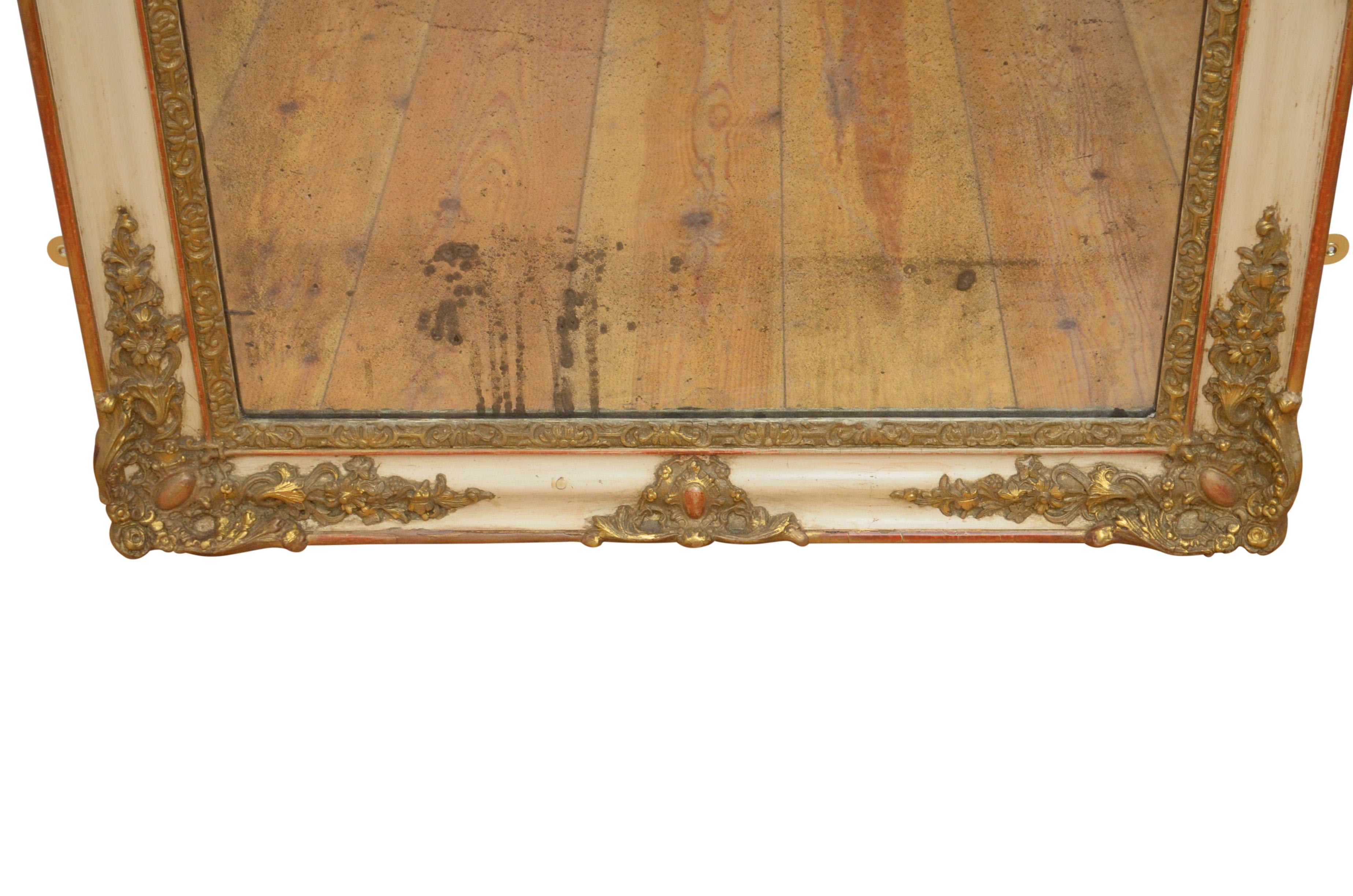 19th Century French Gilt Wall Mirror H87cm For Sale