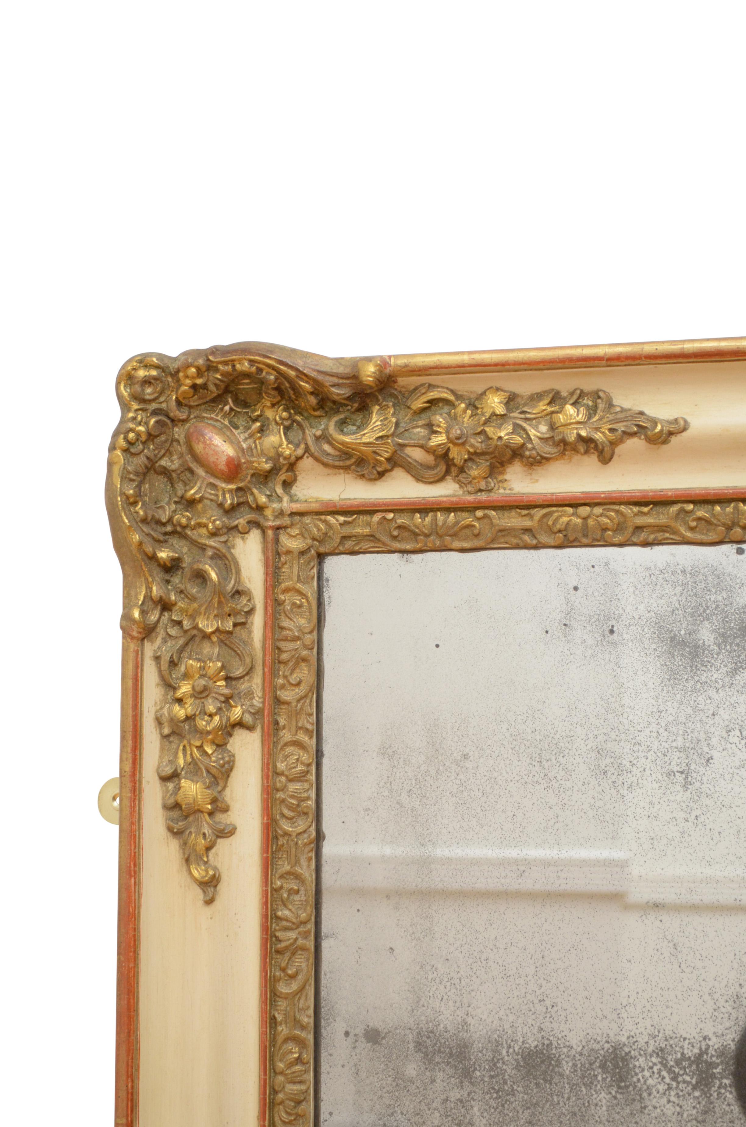 French Gilt Wall Mirror H87cm For Sale 2