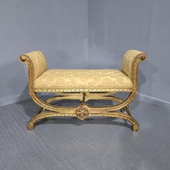 Asiento de ventana dorado francés