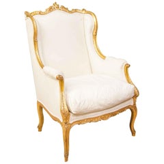 French Gilt Wing Chair