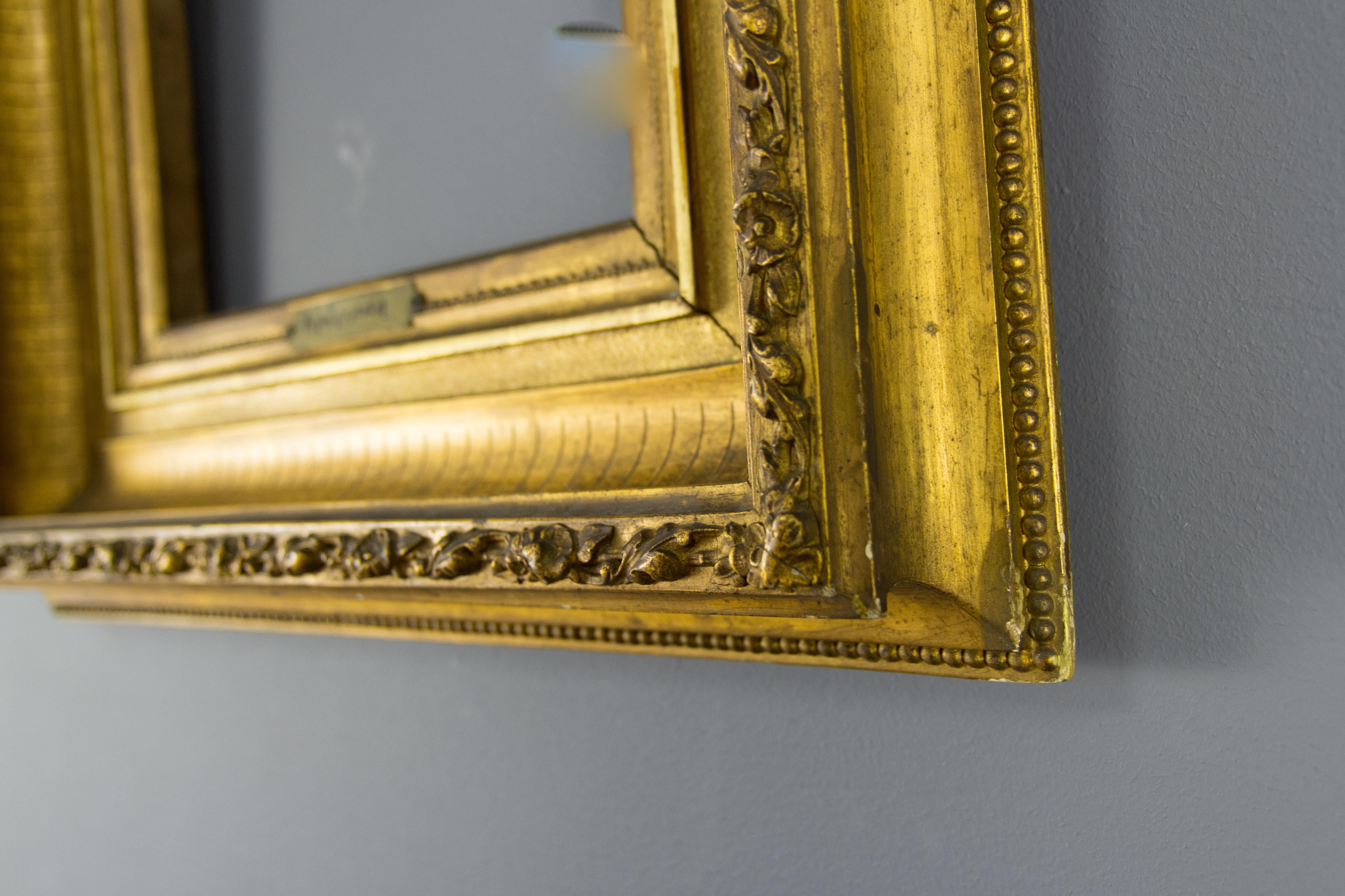Legno Cornice per quadri o specchi in legno dorato e gesso, fine XIX secolo