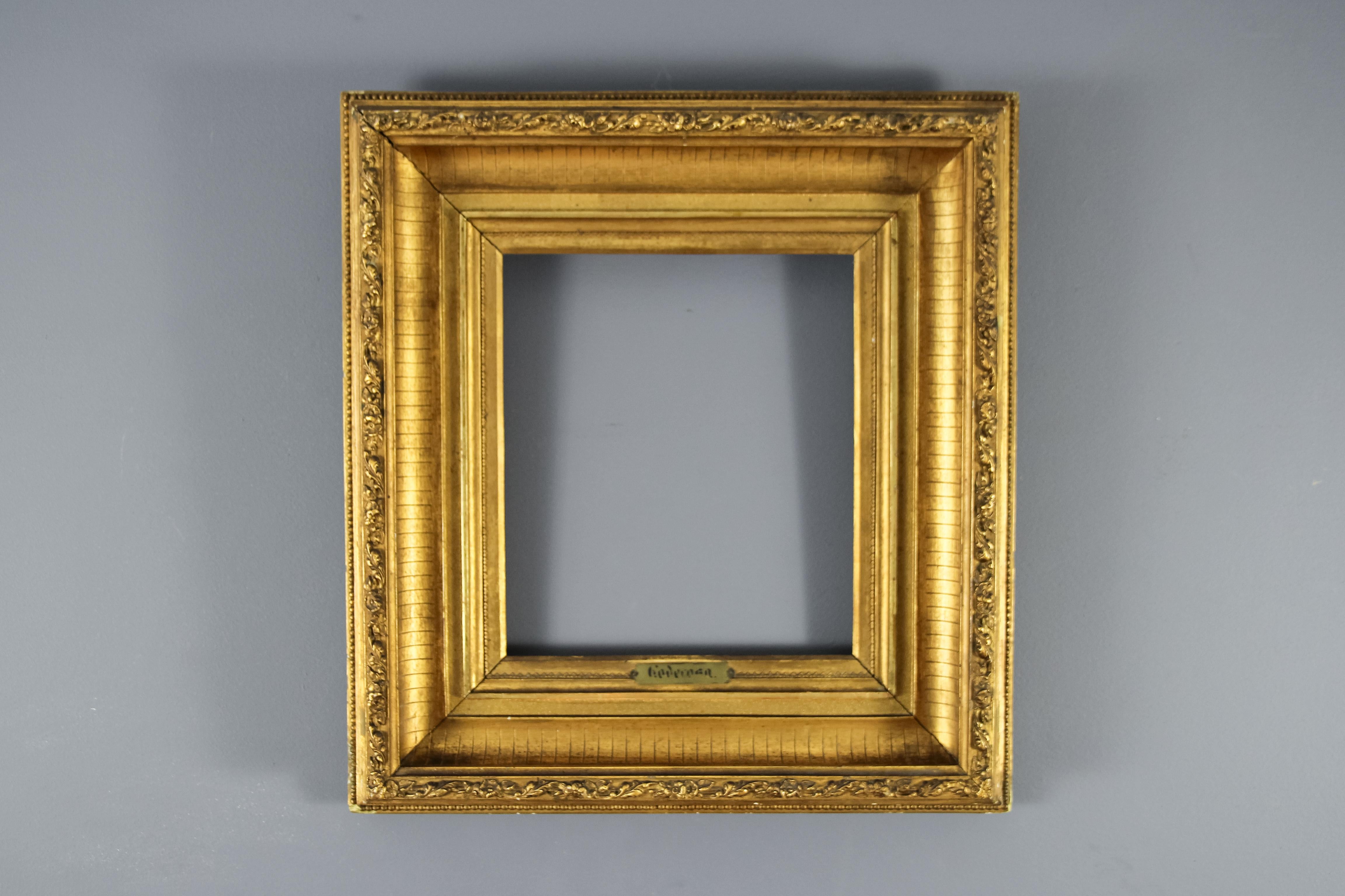 Cadre de tableau ou de miroir en bois doré et gesso:: fin du XIXe siècle en vente 9