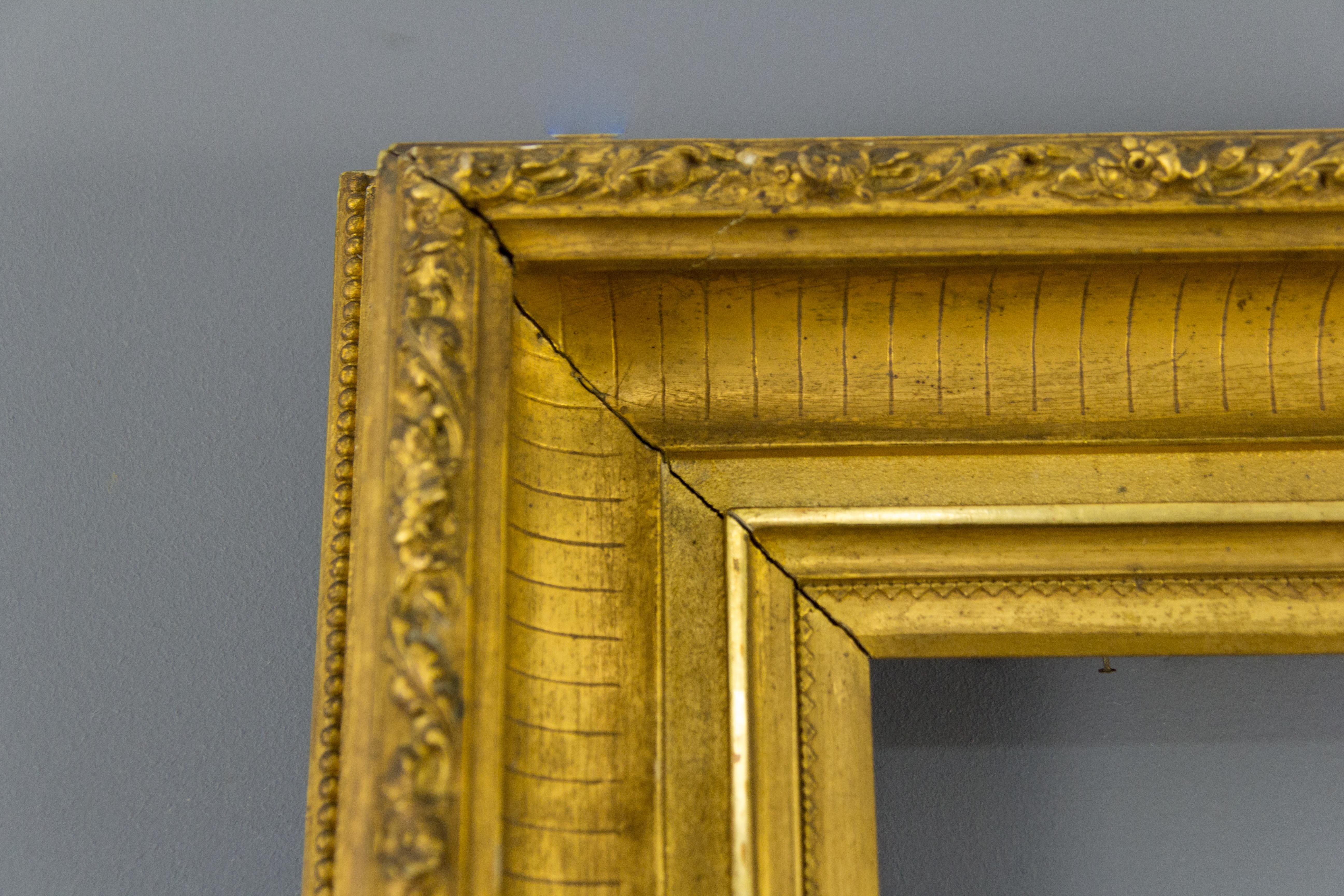 Französisch Giltwood und Gesso Bild oder Spiegel Frame:: Ende des 19 (Neoklassisch) im Angebot