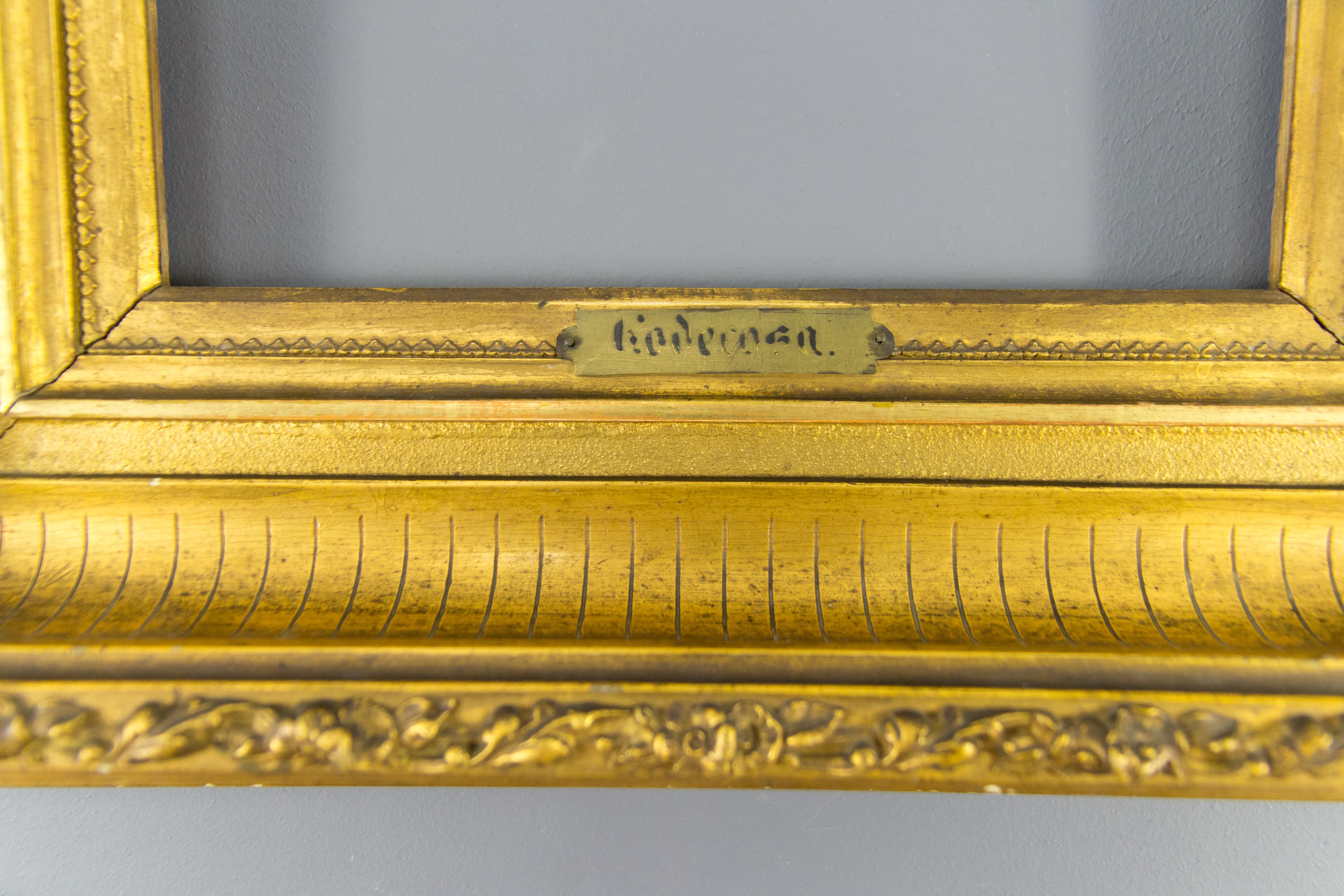 Gesso Cadre de tableau ou de miroir en bois doré et gesso:: fin du XIXe siècle en vente