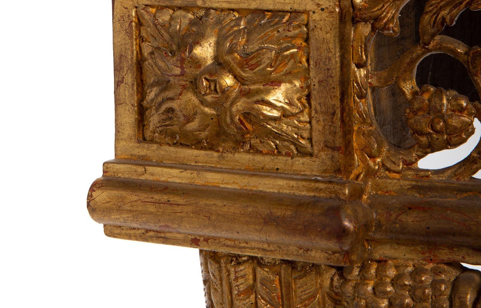 20th Century French Gilt Wood Demi-Lune Console Table, Louis XVI Style