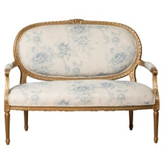 French Gilt Wood Two Seat Settee