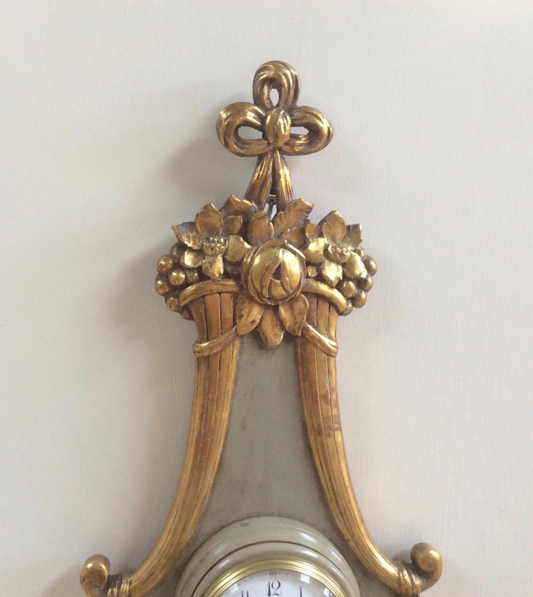 Other French Giltwood Wall Clock For Sale