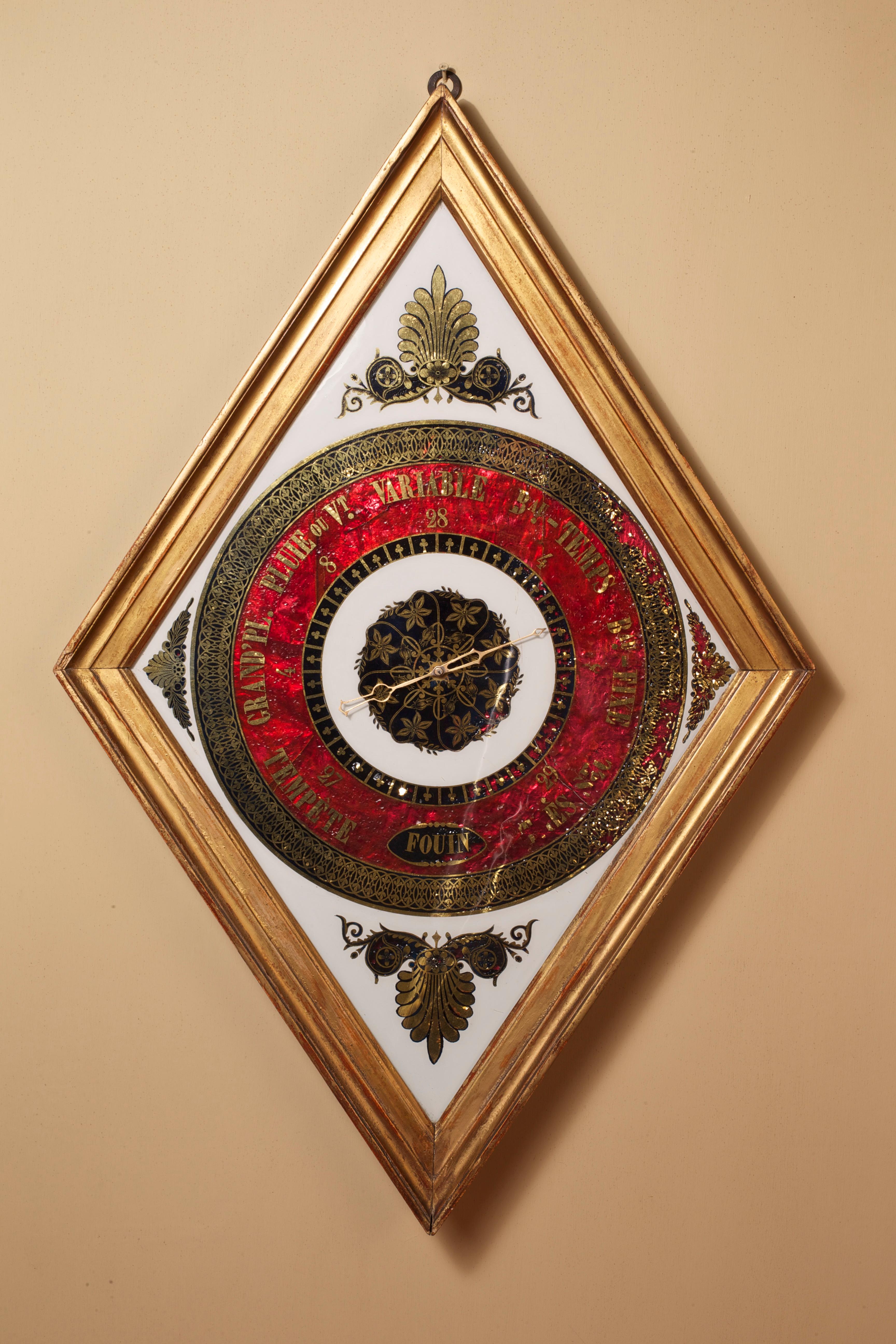 Vergoldetes Quecksilberglas-Wandbarometer (Louis Philippe) im Angebot