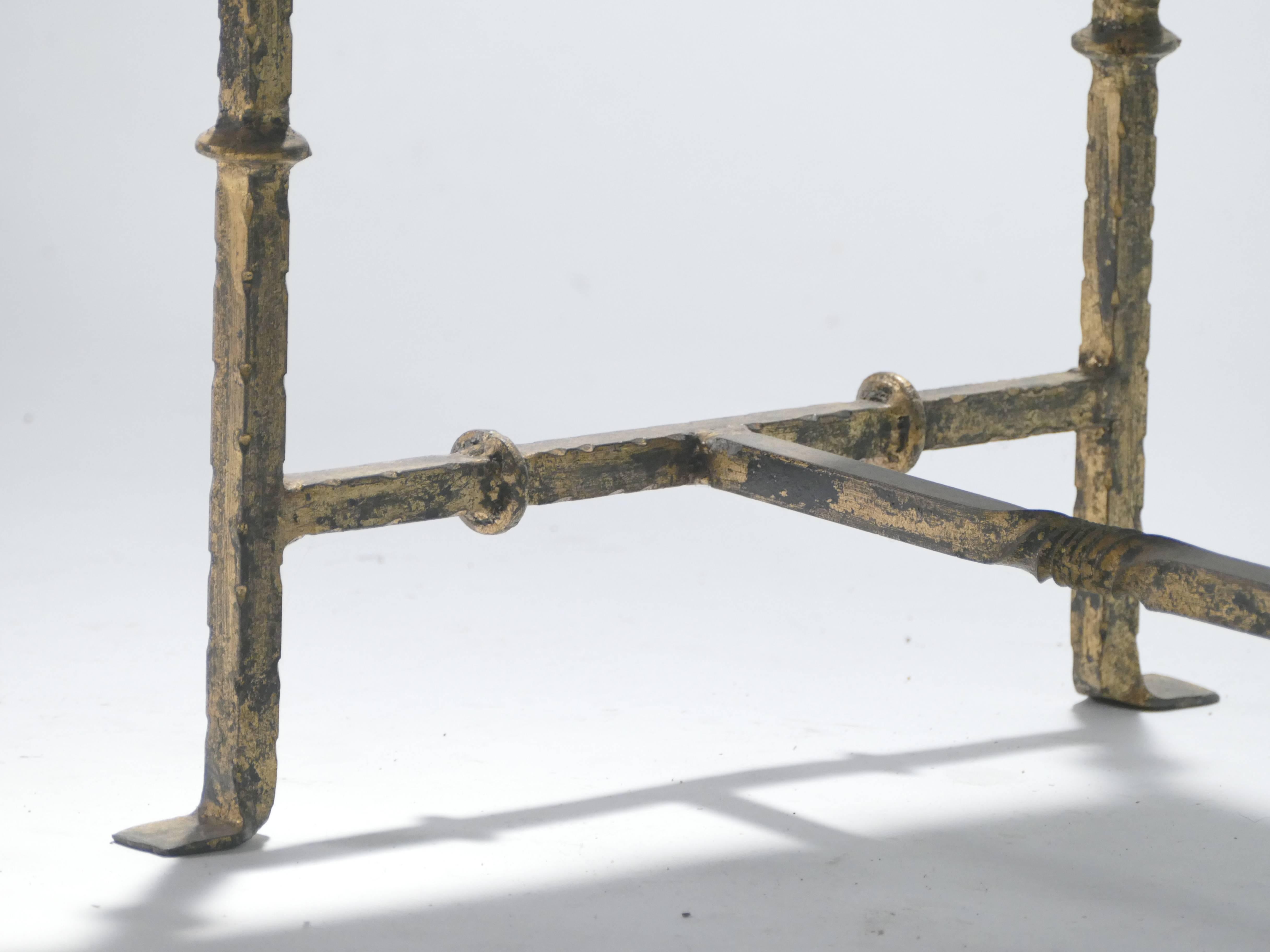 French Gilt Wrought Iron Art Deco Coffee Table, 1940s 5