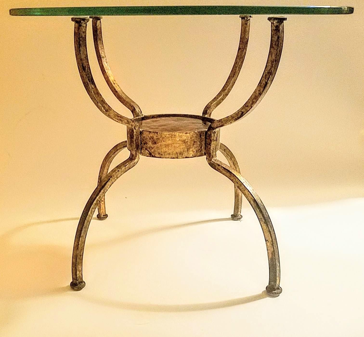 Pair of French Gilt Wrought Iron End Table, France, 1970s 7