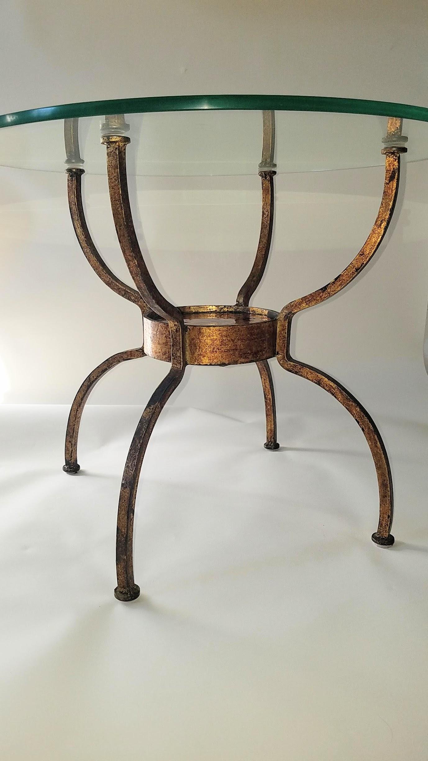 Pair of French Gilt Wrought Iron End Table, France, 1970s 1