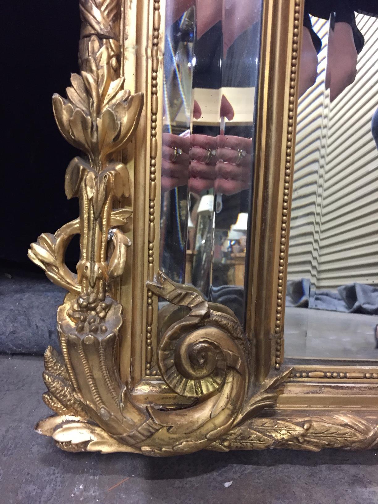 French Giltwood and Gesso Mirror, 19th Century 5