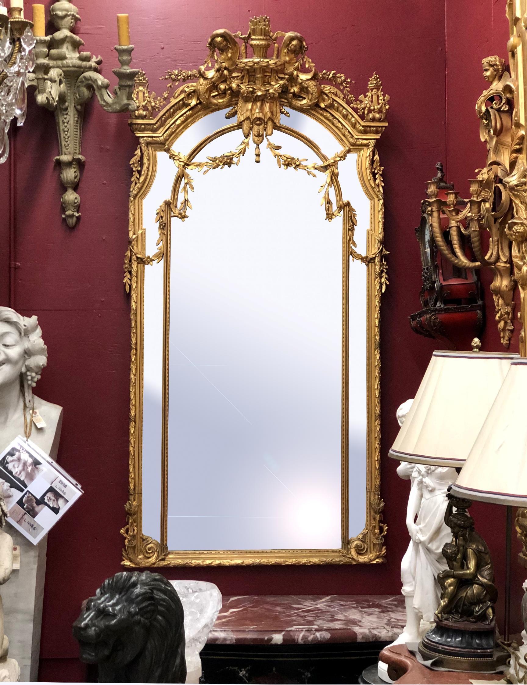 French Giltwood and Gesso Mirror, 19th Century 7
