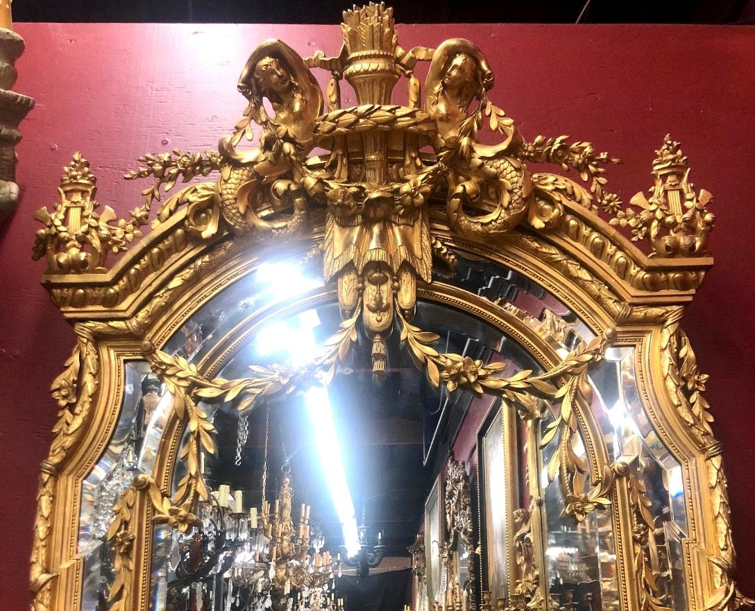 French Giltwood and Gesso Mirror, 19th Century 10