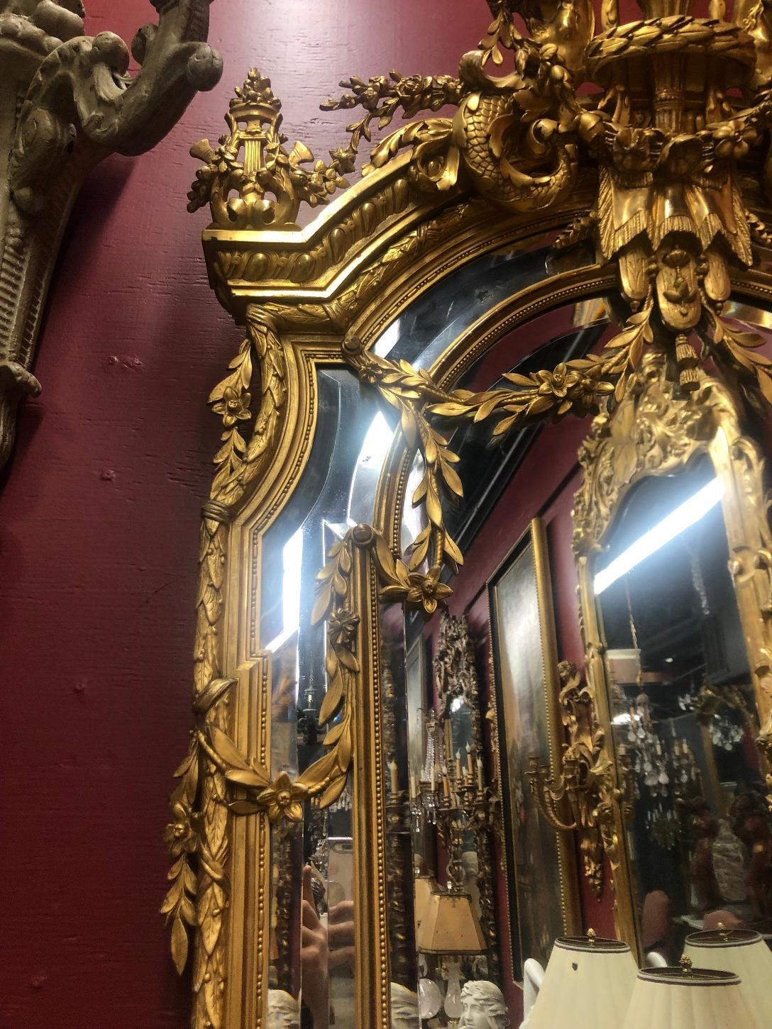 French Giltwood and Gesso Mirror, 19th Century 12
