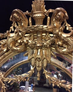 French Giltwood and Gesso Mirror, 19th Century