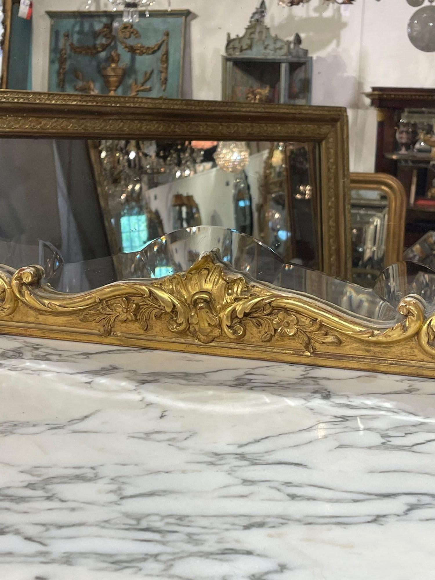 French Giltwood Arch Top Mirror For Sale 1