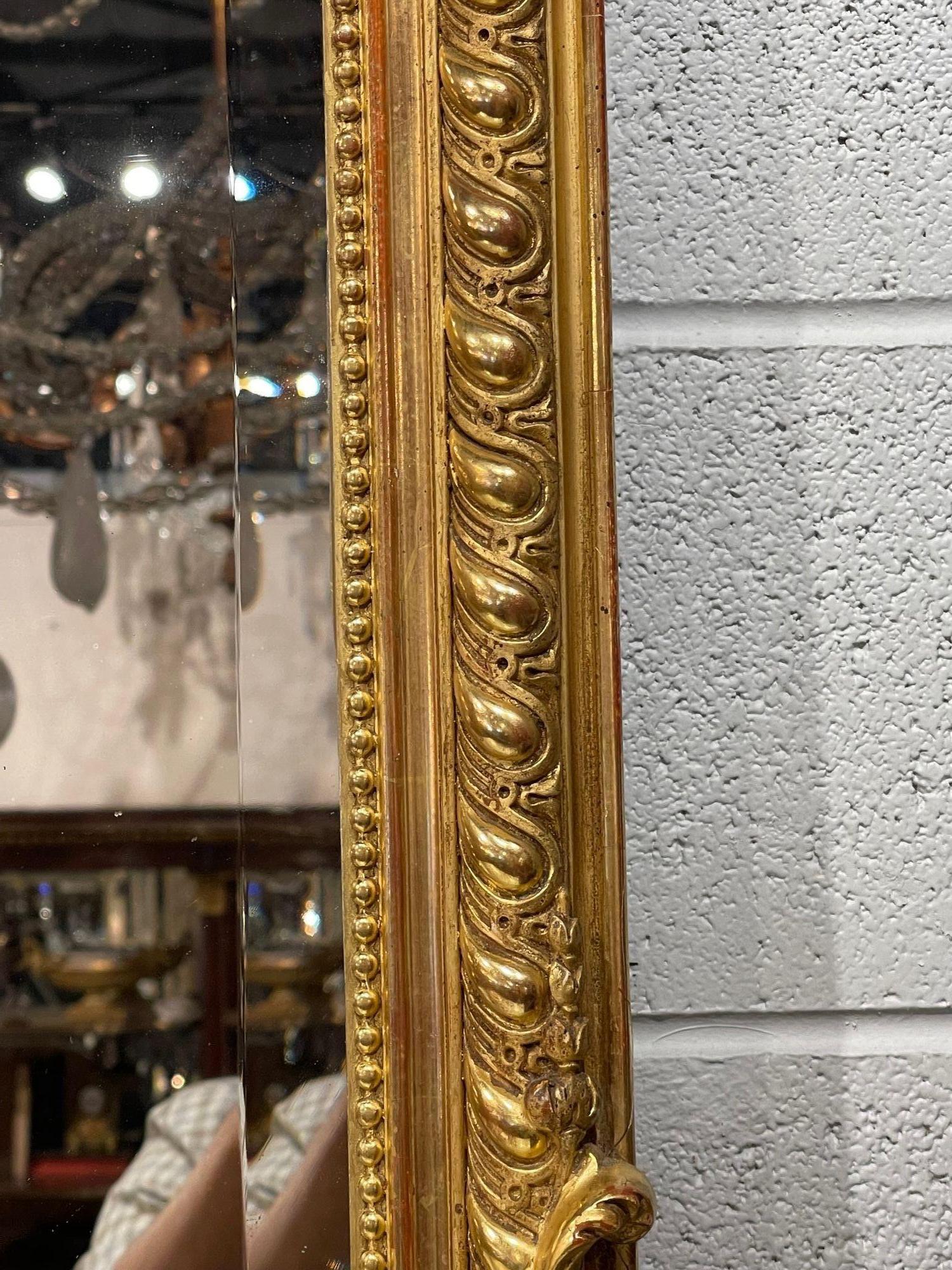 French Giltwood Arch Top Mirror For Sale 2