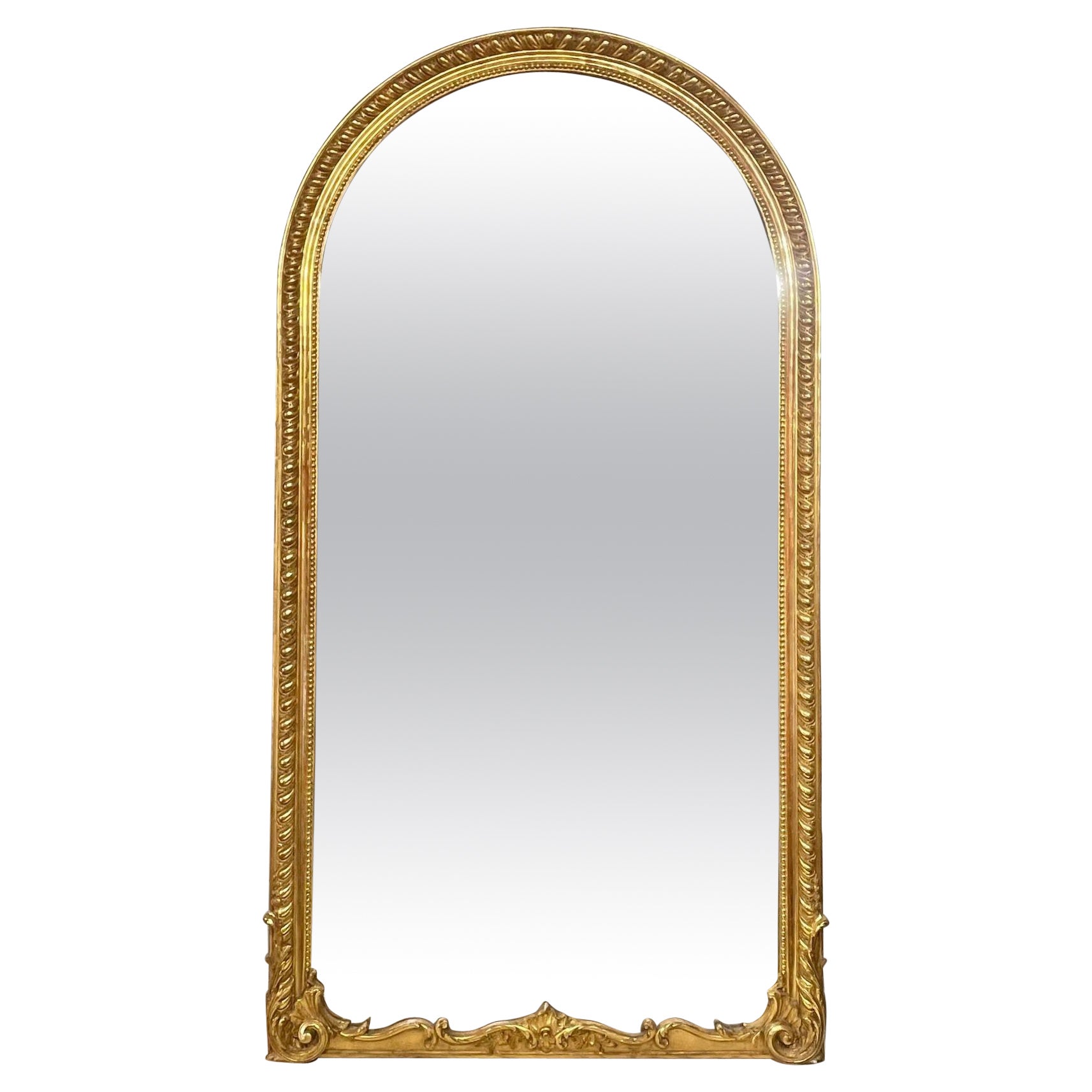 French Giltwood Arch Top Mirror