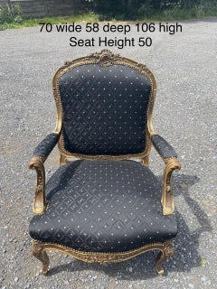 Fauteuil Bergère en bois doré français