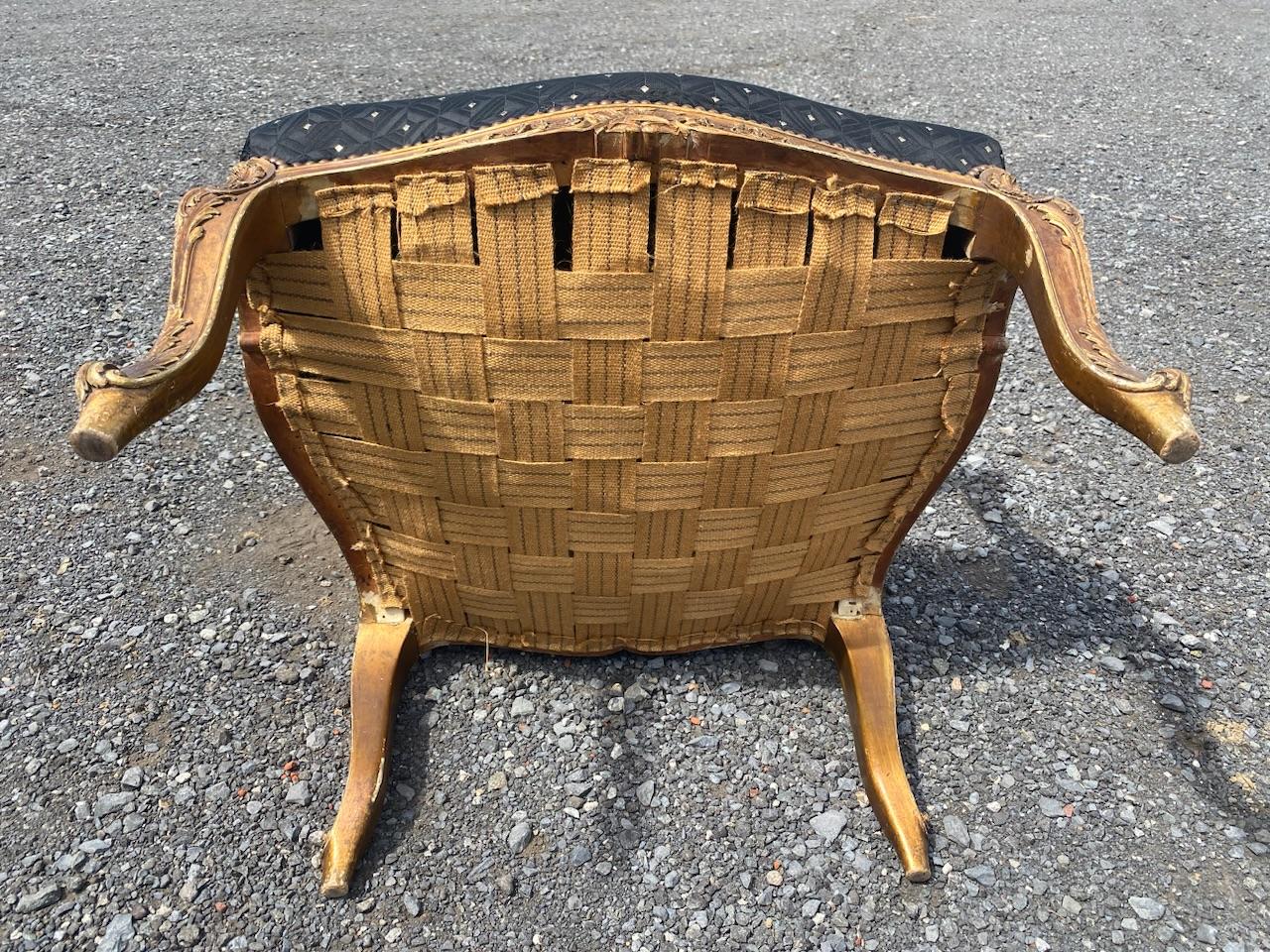 19th Century French Giltwood Bergere Arm Chair For Sale