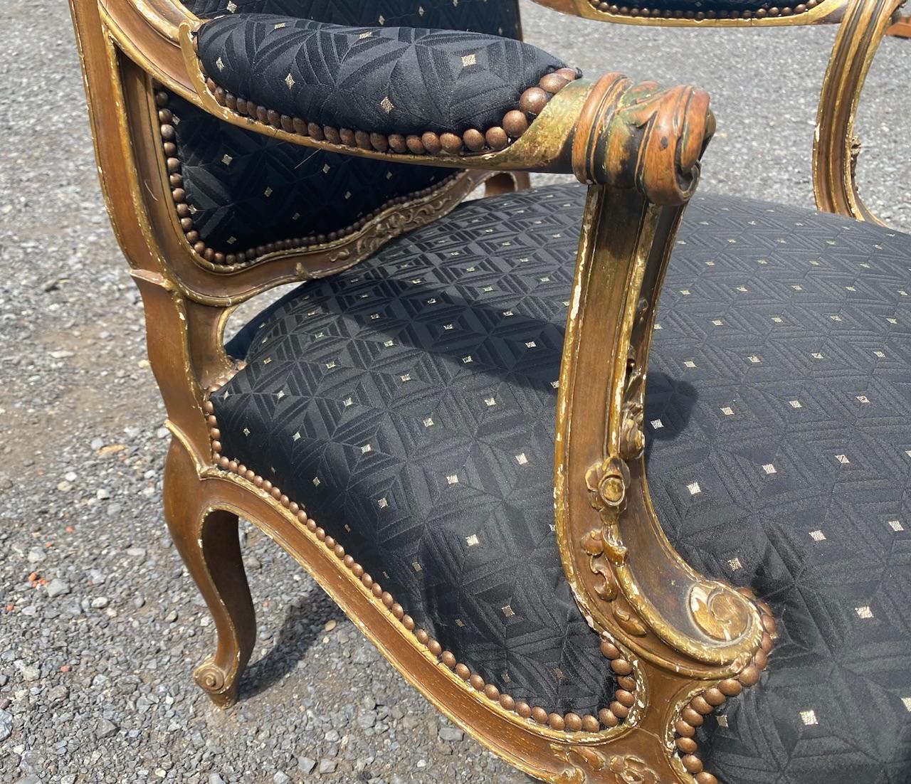 French Giltwood Bergere Arm Chair For Sale 1
