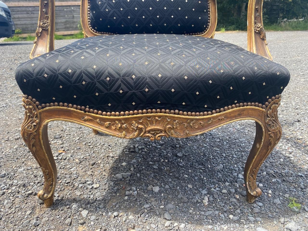 French Giltwood Bergere Arm Chair For Sale 3