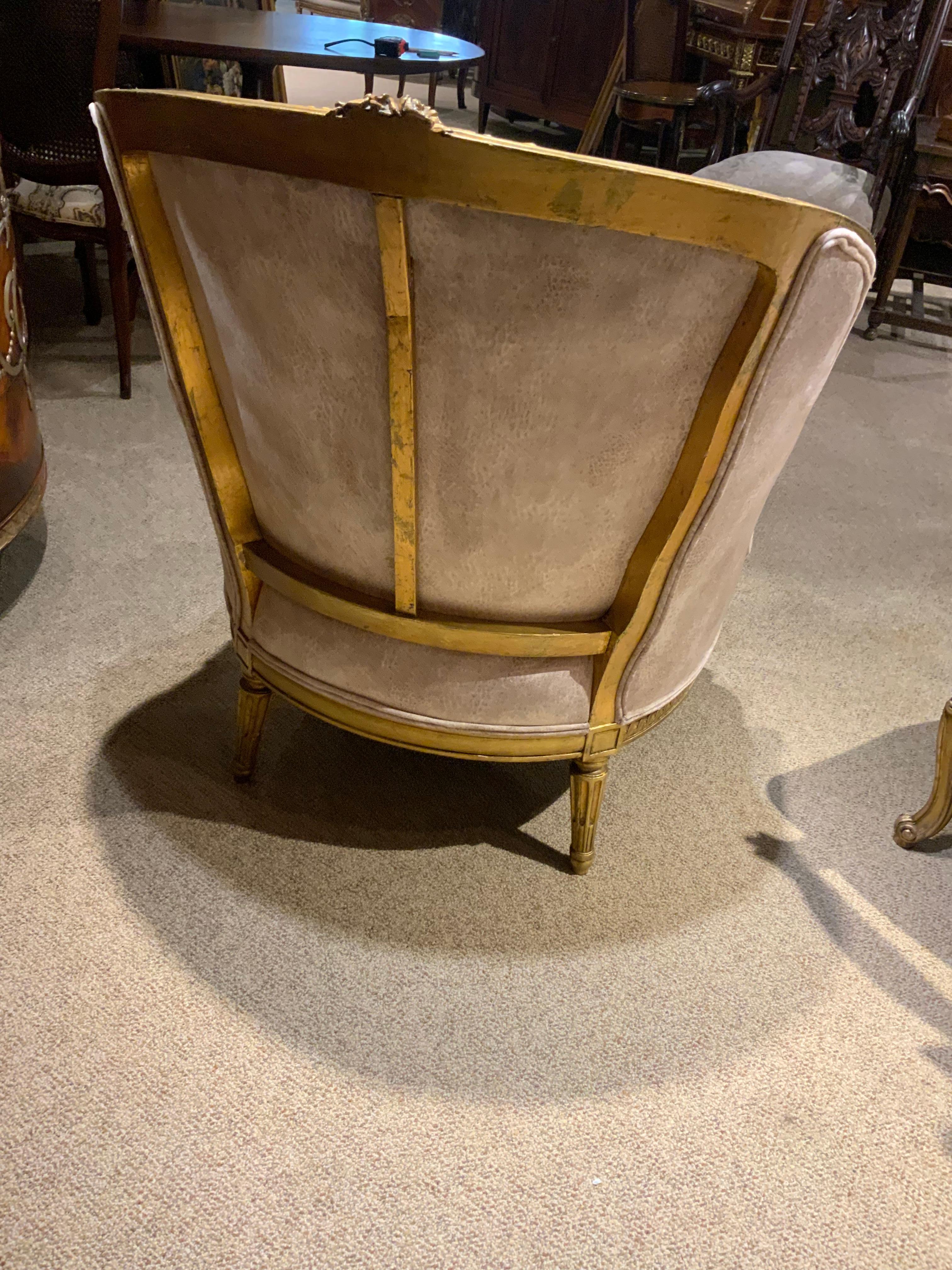 French Giltwood Bergere Chair, 19th Century For Sale 5