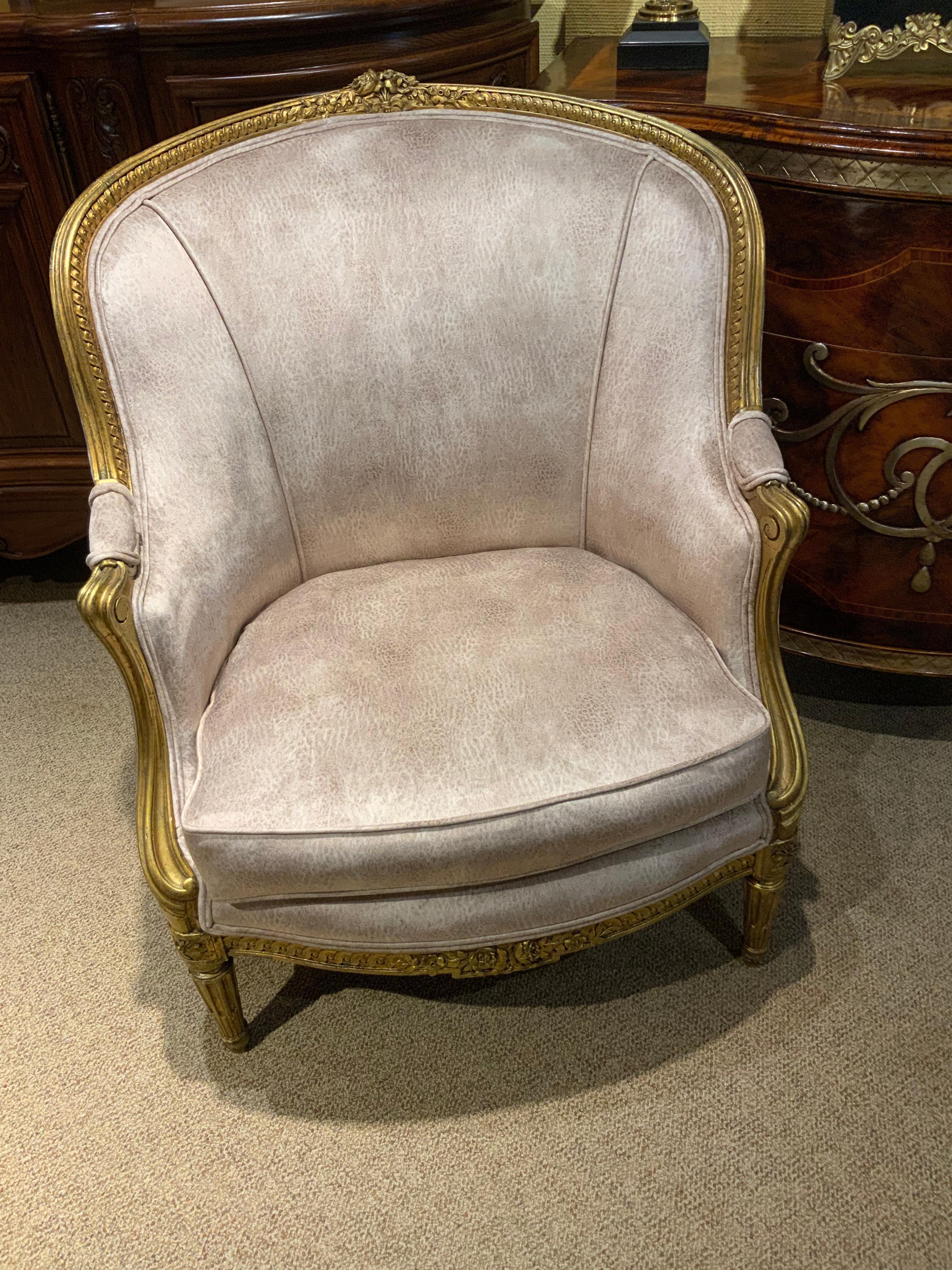 French Giltwood Bergere Chair, 19th Century For Sale 1