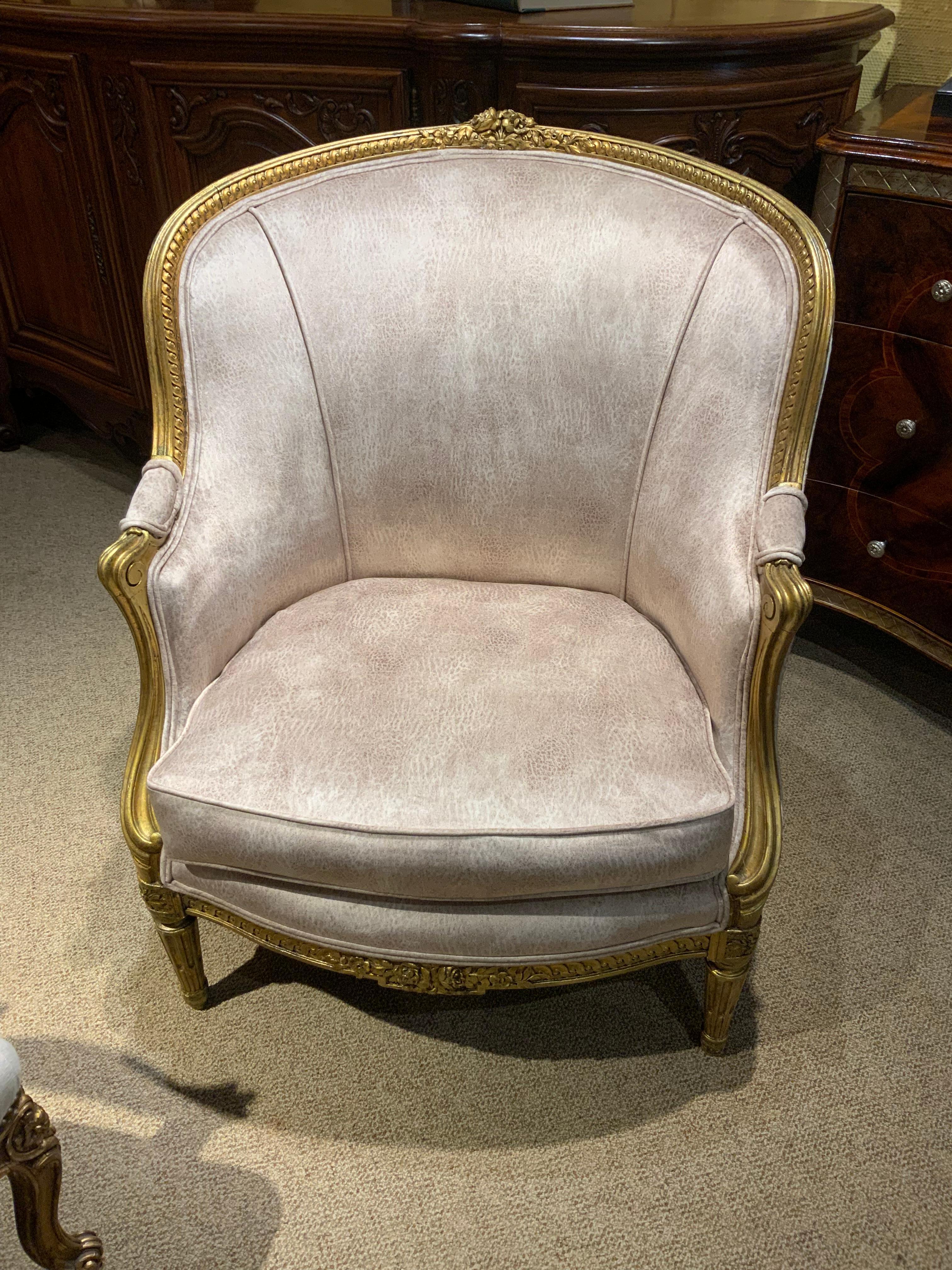 French Giltwood Bergere Chair, 19th Century For Sale 2
