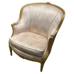 Chaise Bergère en bois doré, 19ème siècle