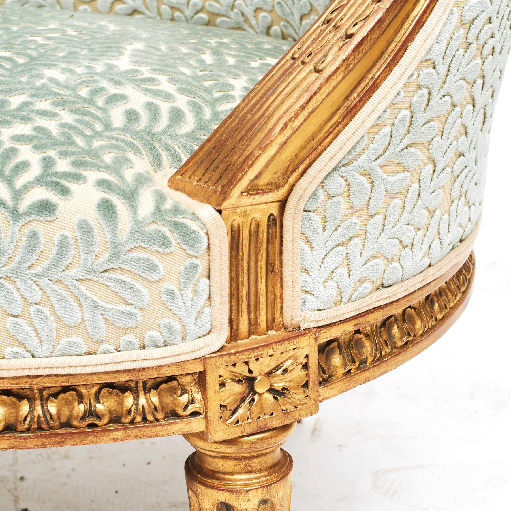 French Giltwood Canapé Sofa in Louis XVI Style, circa 1860 3