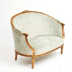 French Giltwood Canapé Sofa in Louis XVI Style, circa 1860