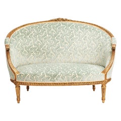 French Giltwood Canapé Sofa in Louis XVI Style, circa 1860