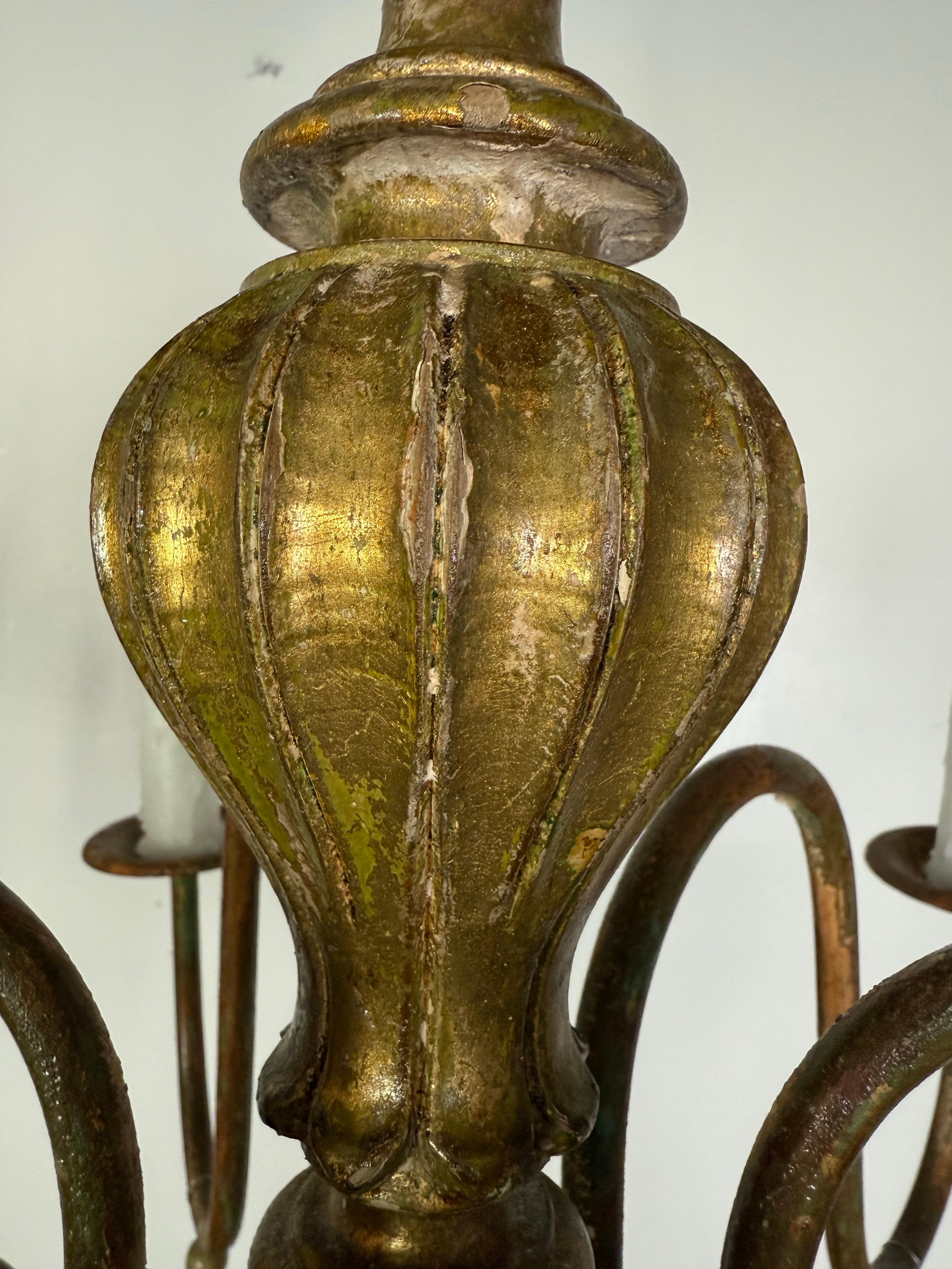 20th Century French Giltwood Chandelier w/ Wood Tassels-Pair is Available For Sale