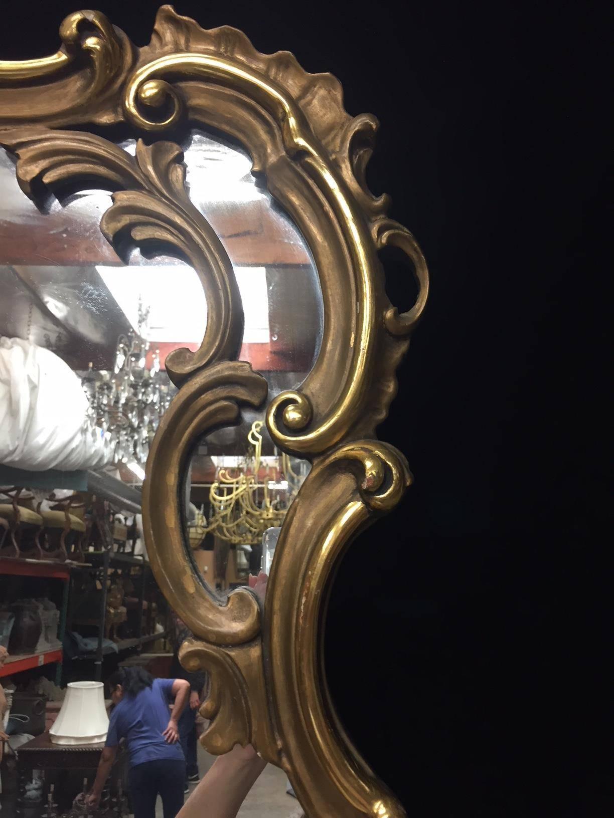 French Giltwood Console and Mirror with Marble Top 3