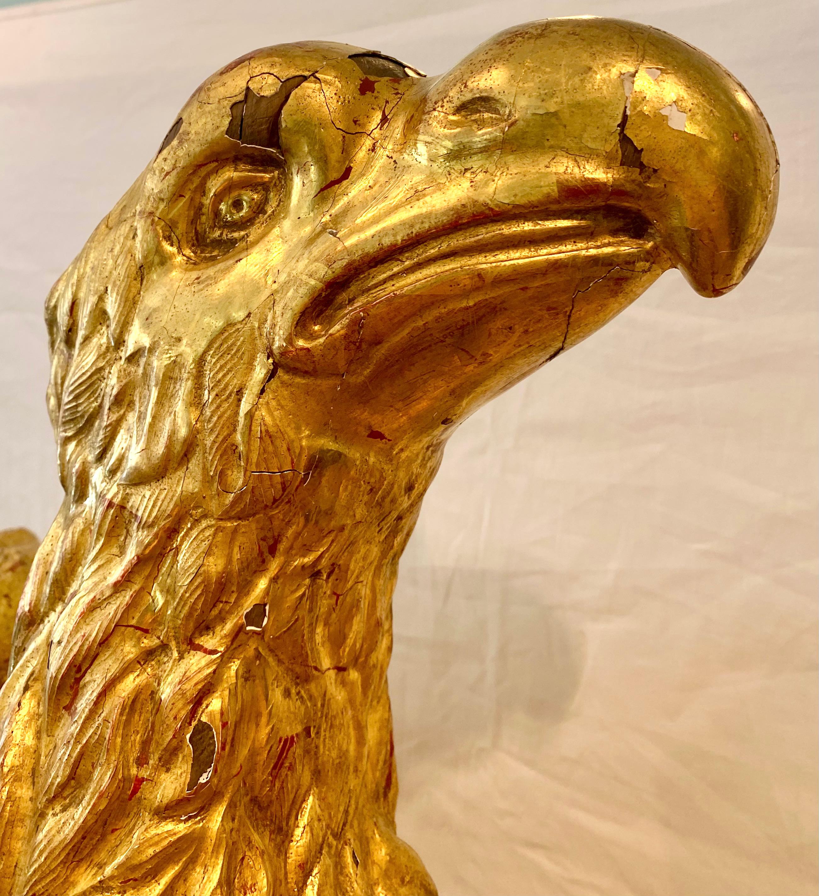 Empire French Giltwood Eagle Sculpture For Sale