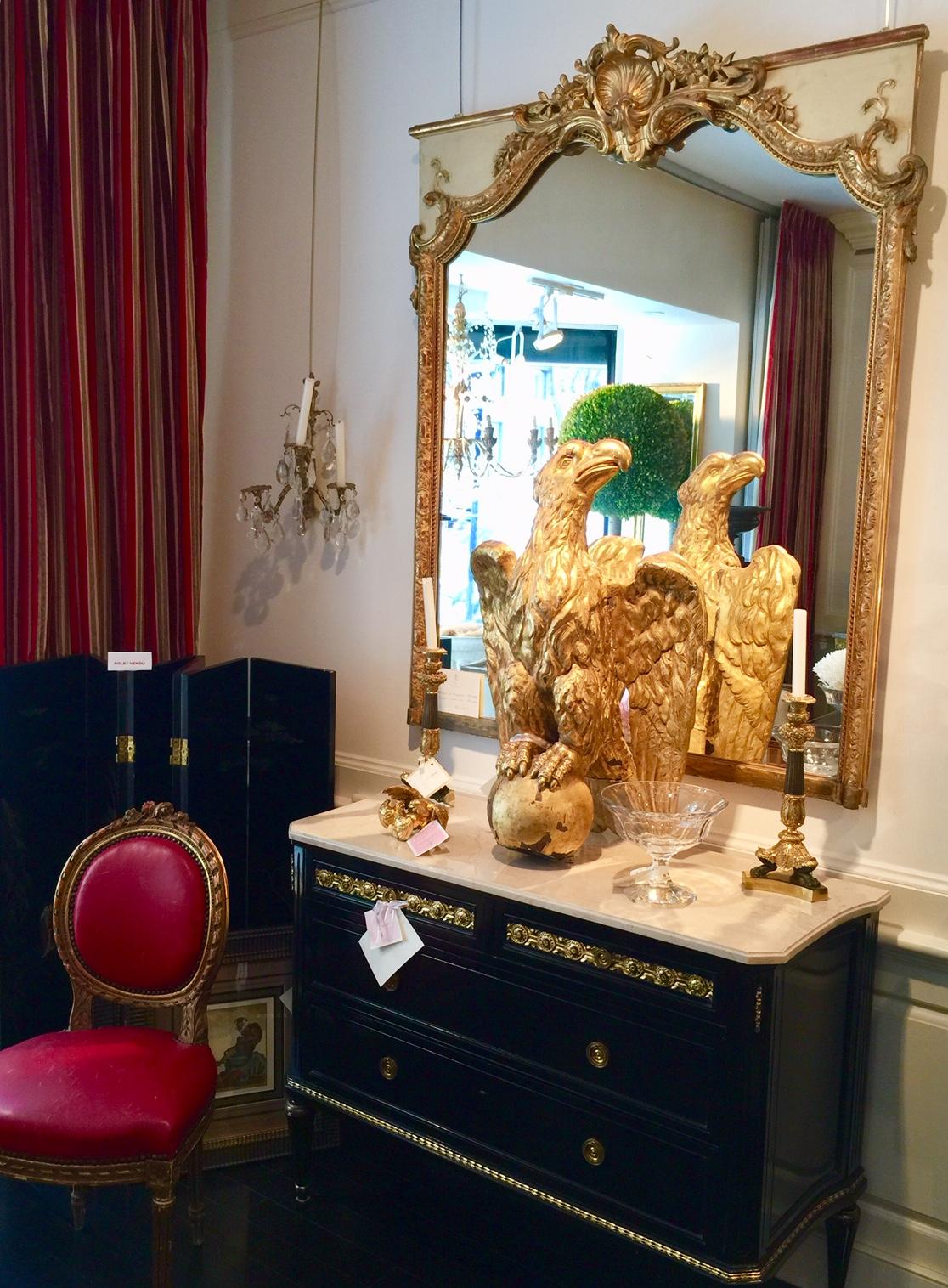 Gesso French Giltwood Eagle Sculpture For Sale