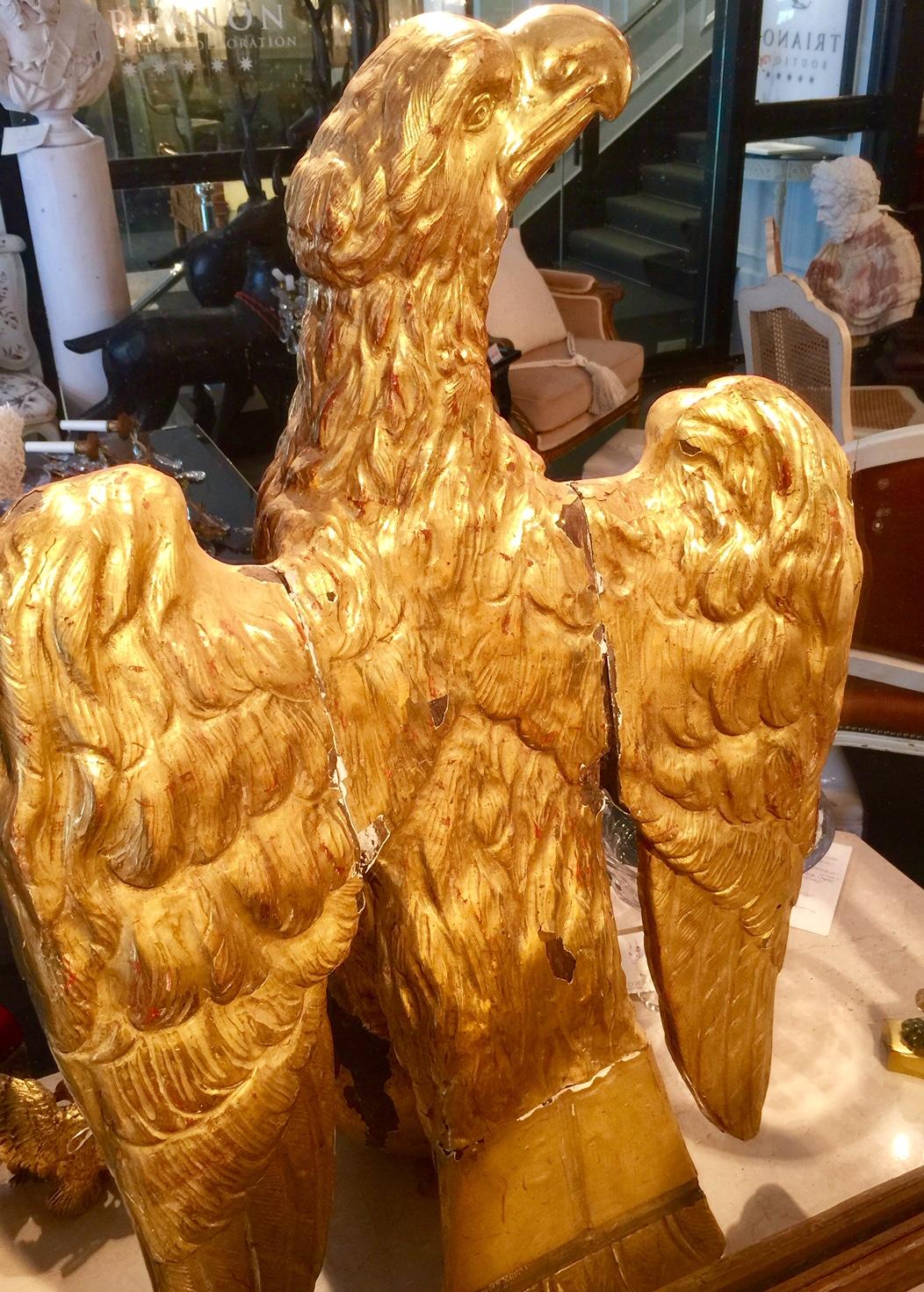French Giltwood Eagle Sculpture For Sale 2