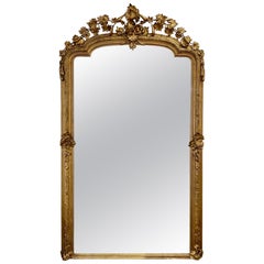 Miroir de sol en bois doré français