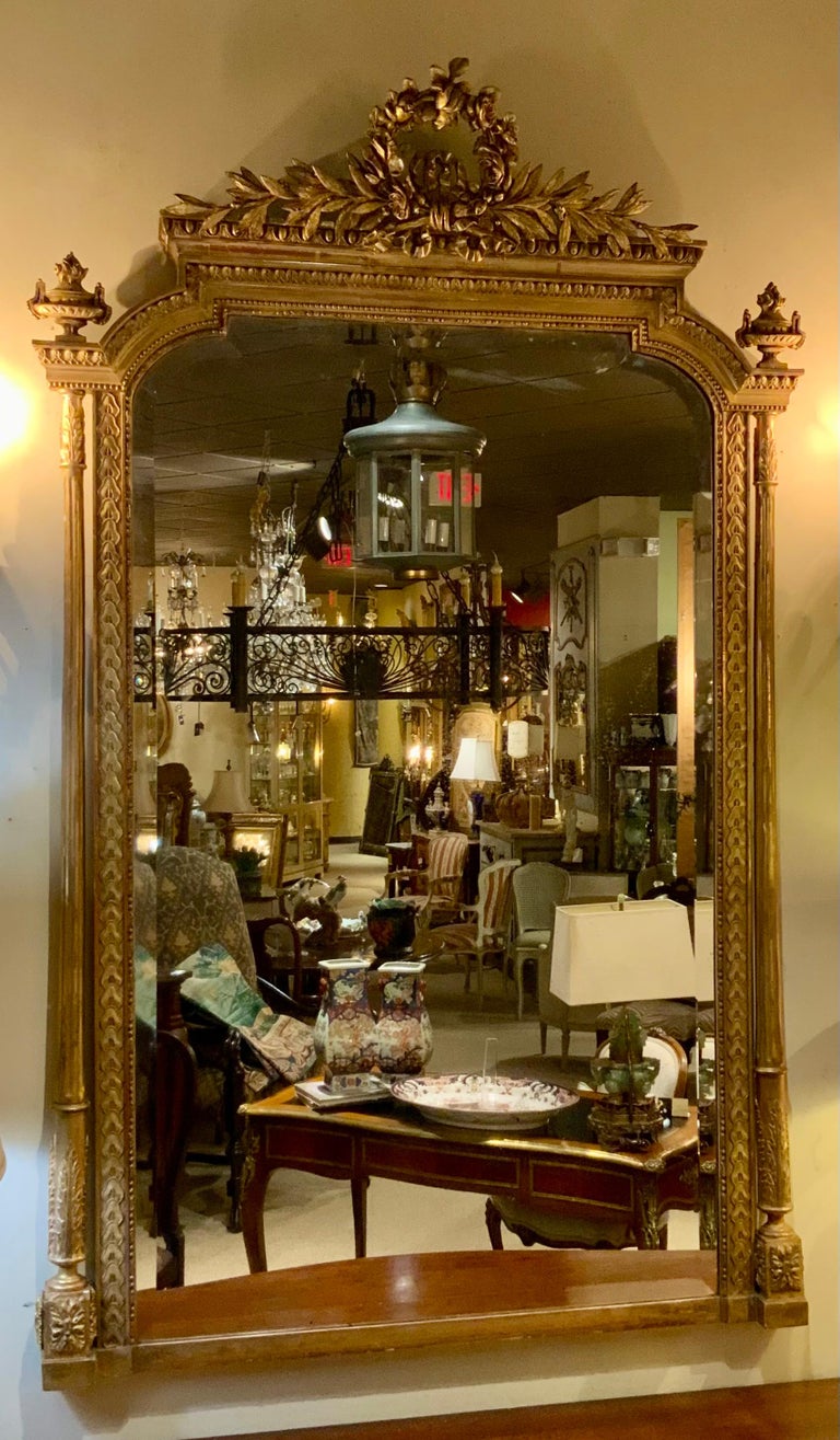 French Giltwood Louis XVI-Style Mirror, 19 Th Century For Sale 5