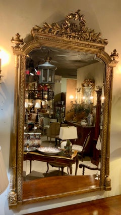 French Giltwood Louis XVI-Style Mirror, 19 Th Century