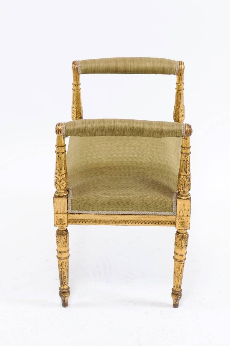 French Giltwood Louis XVI Style Upholstered Bench with Out ...