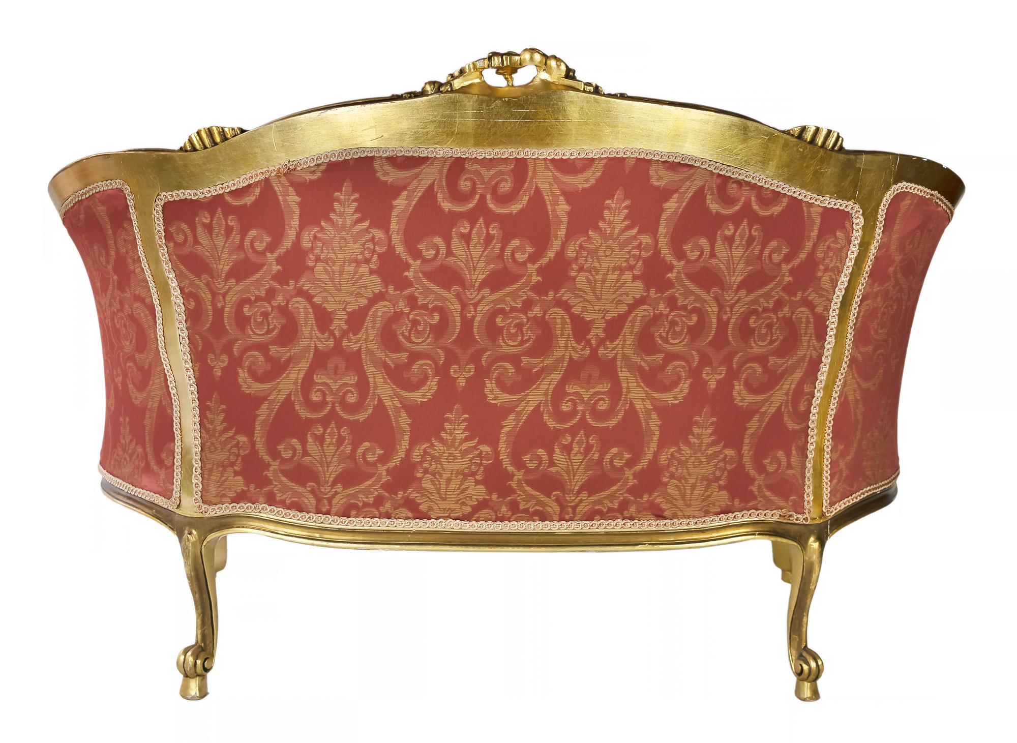 Textile Canapé-lit en bois doré français en vente
